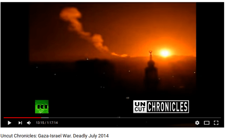 Flash of light at the impact of a missile